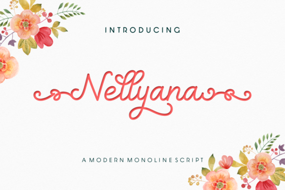 Nellyana Script: The Tulip-Inspired Modern Monoline Typeface
